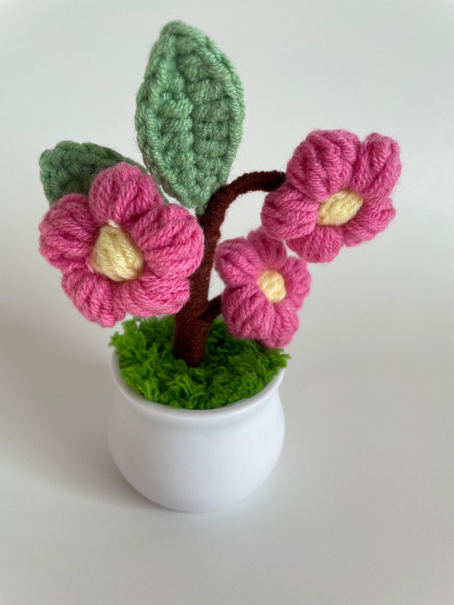 Mini Crochet Flowers, Handmade Flowers in Pot, crochet Decor, Gift