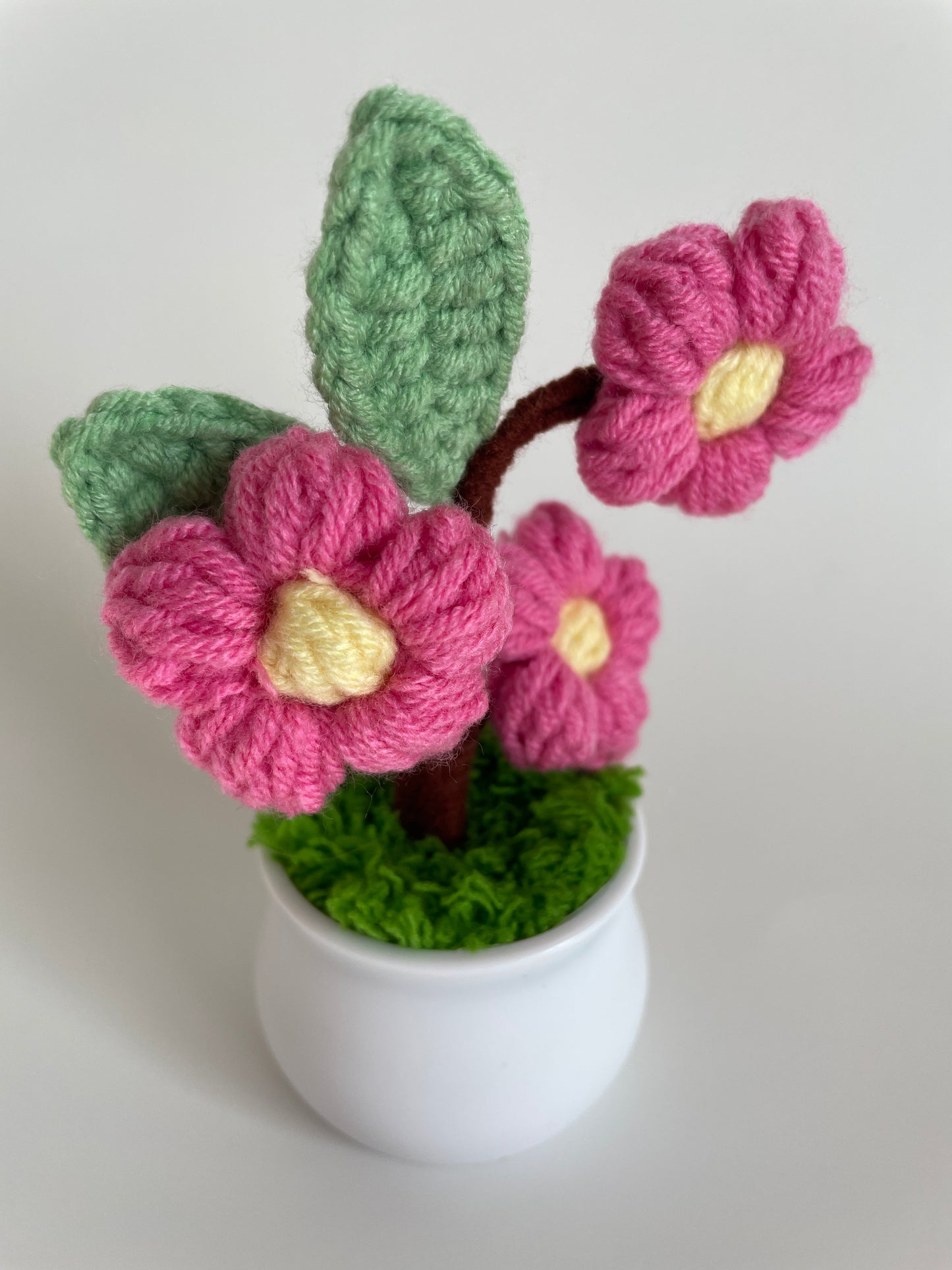 Mini Crochet Flowers, Handmade Flowers in Pot, crochet Decor, Gift